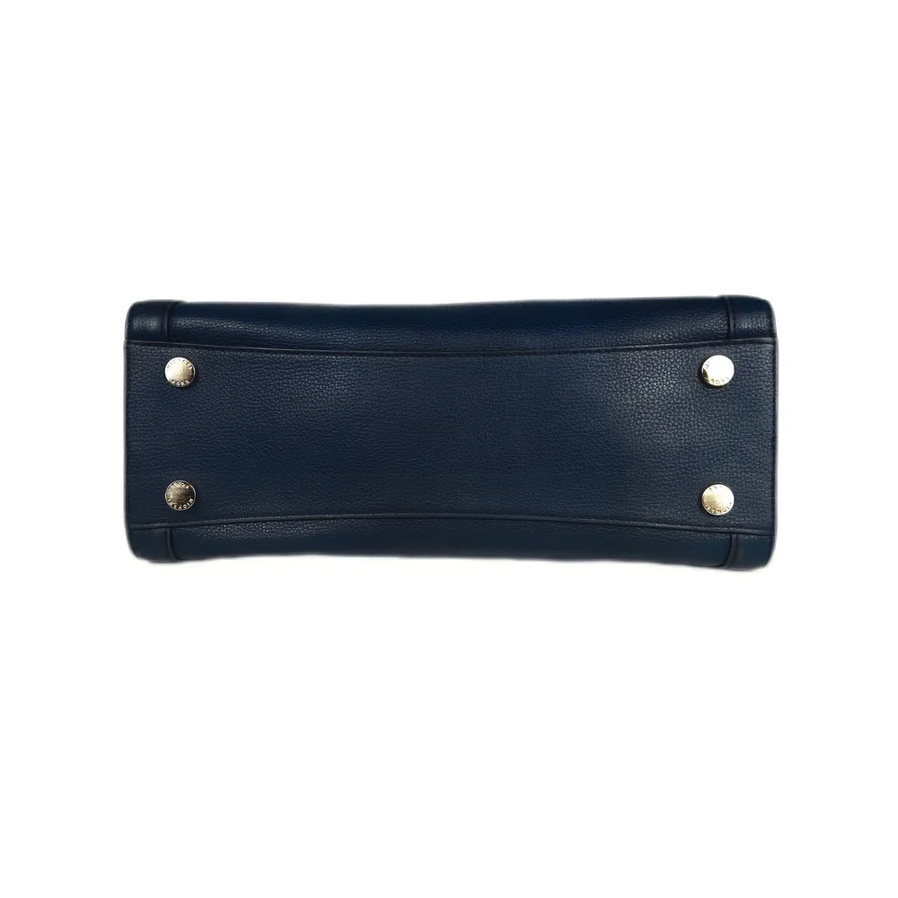 MICHAEL KORS KARSON Navy Leather Handbag w/Turnlock Design